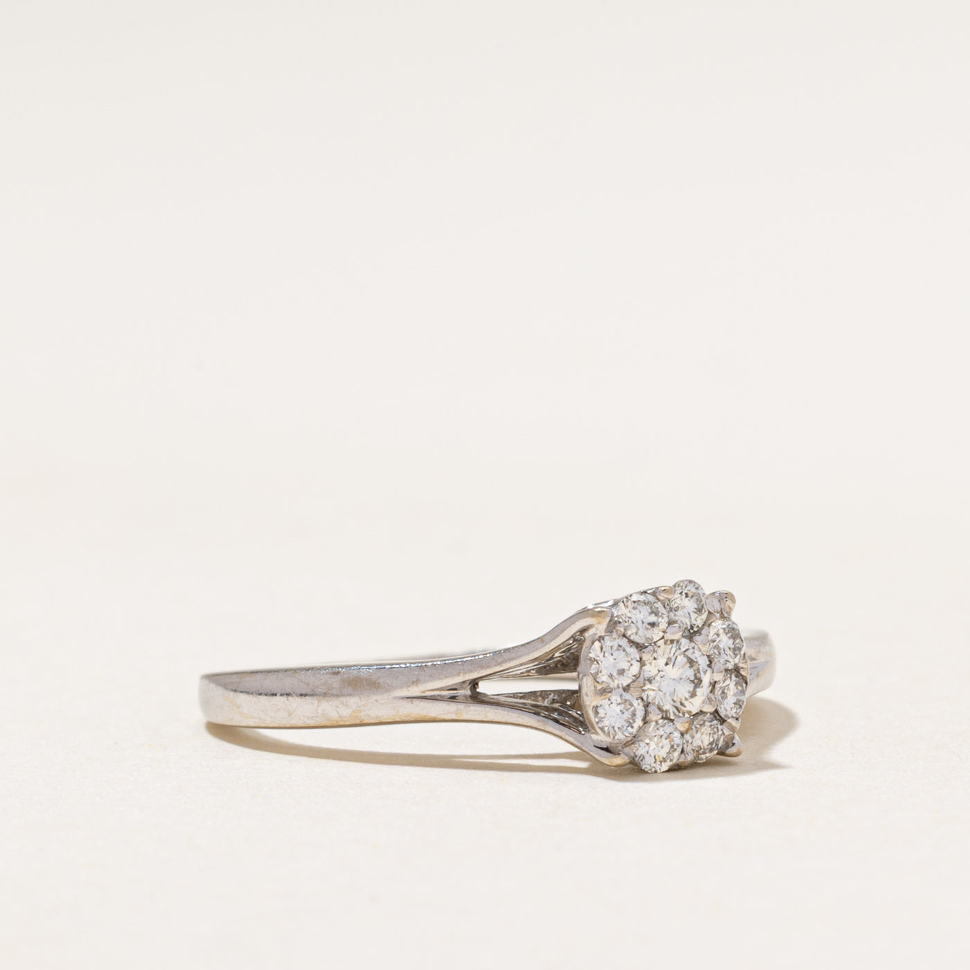 Diamond Halo Open Shank Ring | 0.29ctw | SZ 6