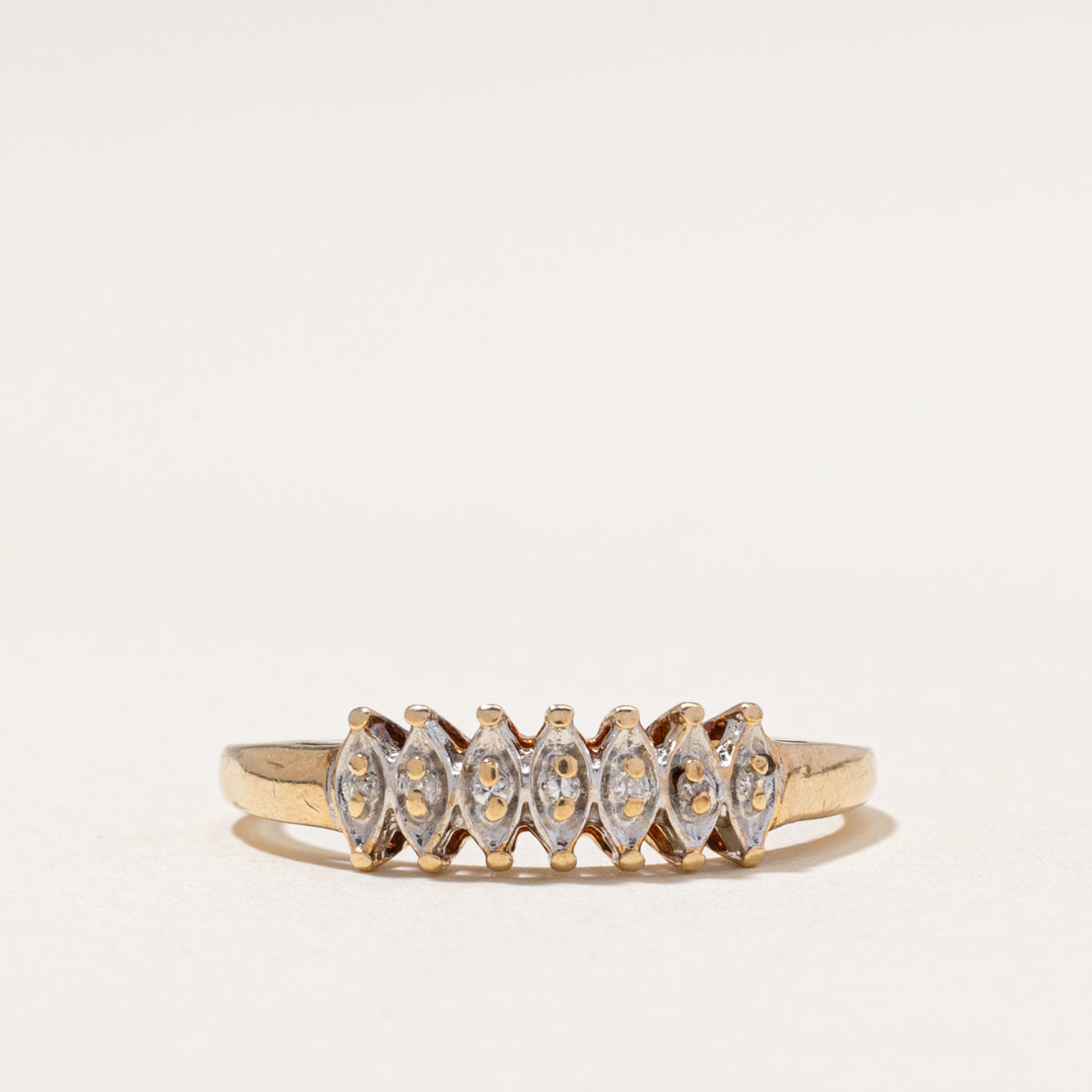 10k Diamond Marquise Design Ring | 0.04ctw | SZ 6.5