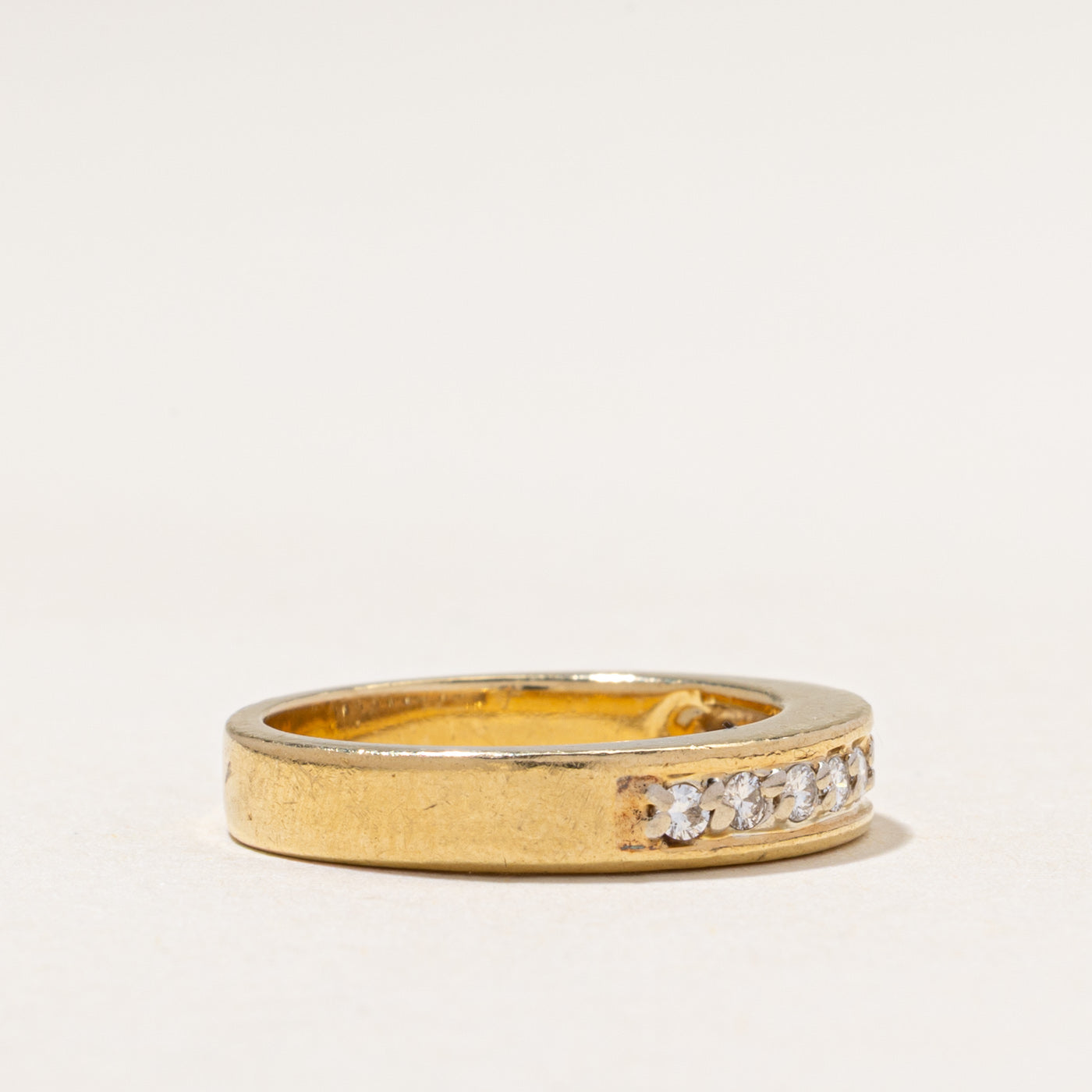 18k Semi Eternity Diamond Band | 0.25ctw | 3.90mm | SZ 5