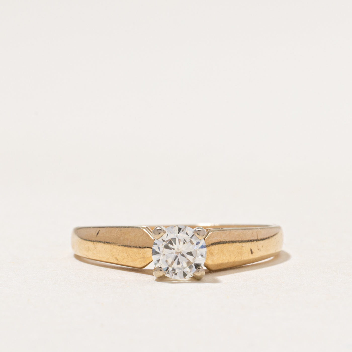 Solitaire Diamond Reverse Tapered Ring | 0.33ct | SZ 5.25