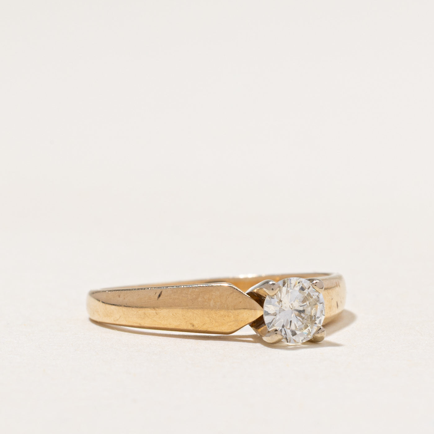 Solitaire Diamond Reverse Tapered Ring | 0.33ct | SZ 5.25
