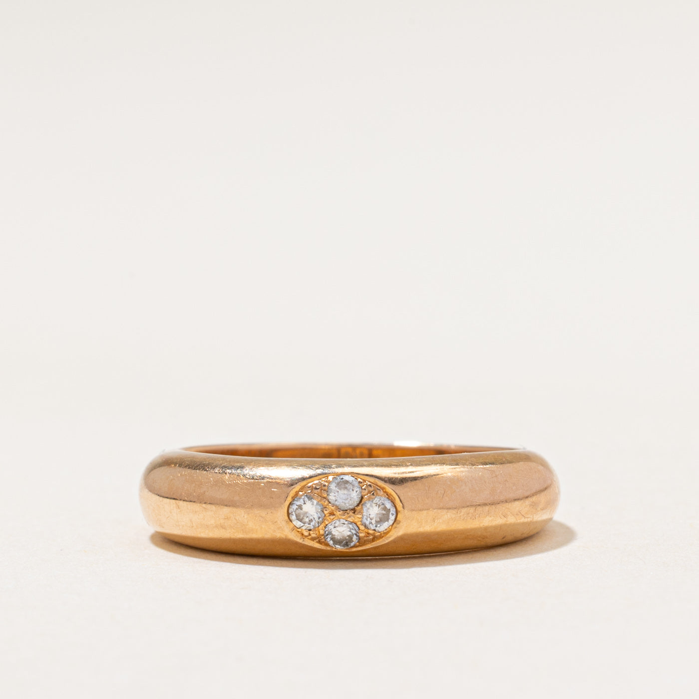 18k Four Stone Diamond Dome Ring | 0.09ctw | 4.90mm | SZ 6.75