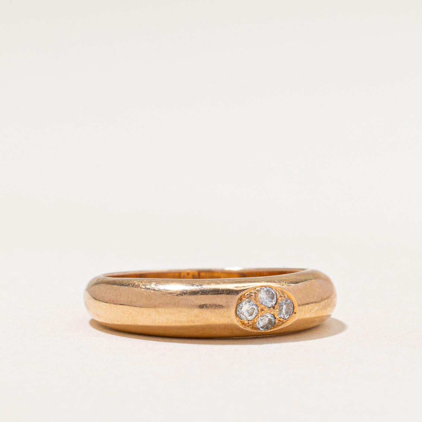 18k Four Stone Diamond Dome Ring | 0.09ctw | 4.90mm | SZ 6.75