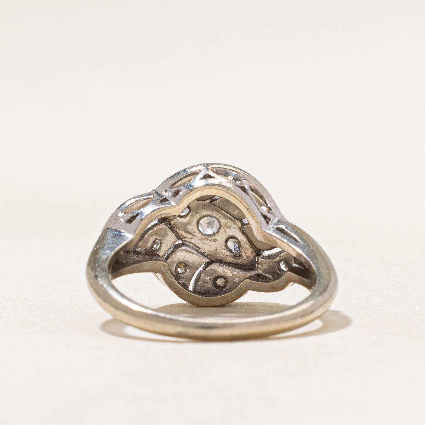 Diamond Cluster Milgrained Cocktail Ring | 0.23ctw | SZ 4.75