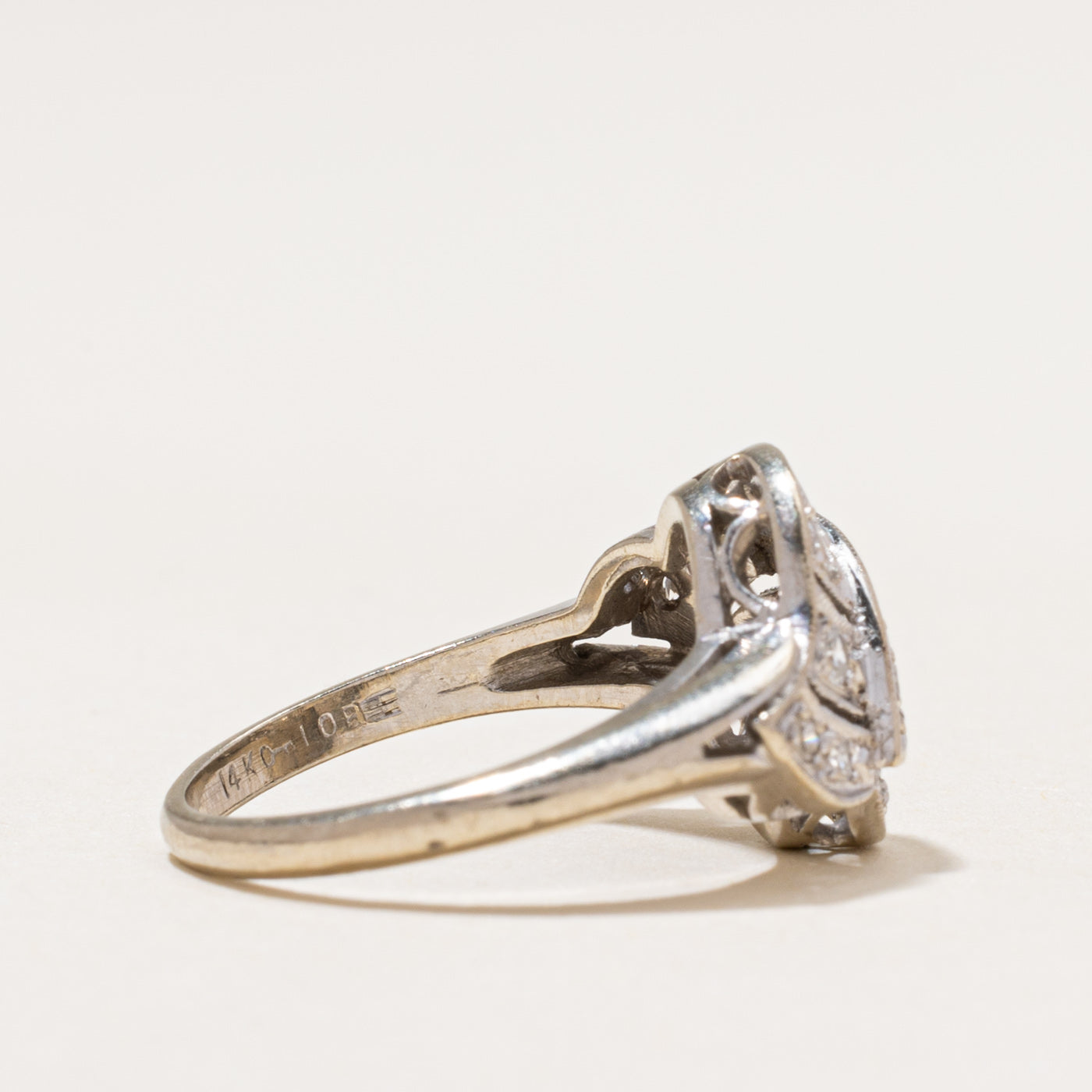 Diamond Cluster Milgrained Cocktail Ring | 0.23ctw | SZ 4.75