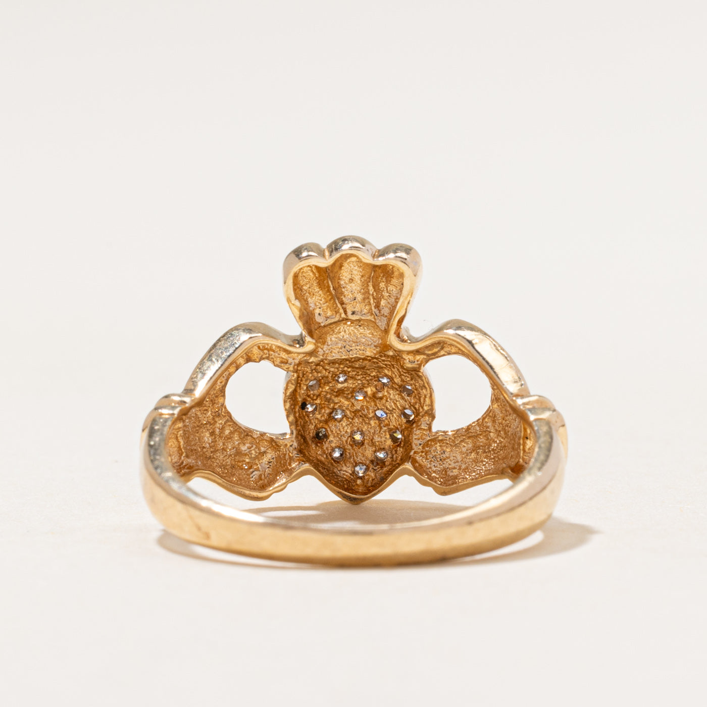 Diamond Cluster Claddagh Ring | 0.10ctw | SZ 7