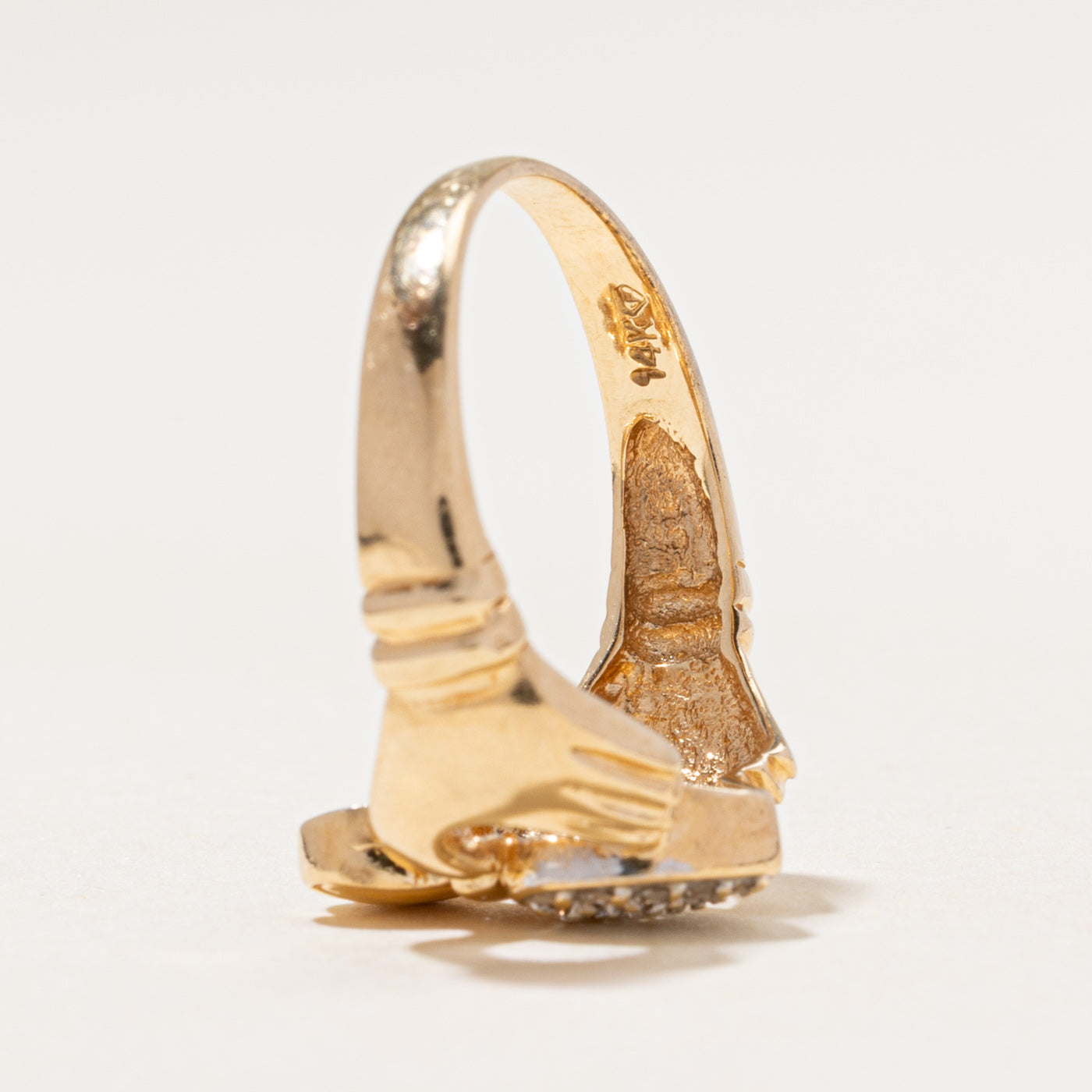 Diamond Cluster Claddagh Ring | 0.10ctw | SZ 7