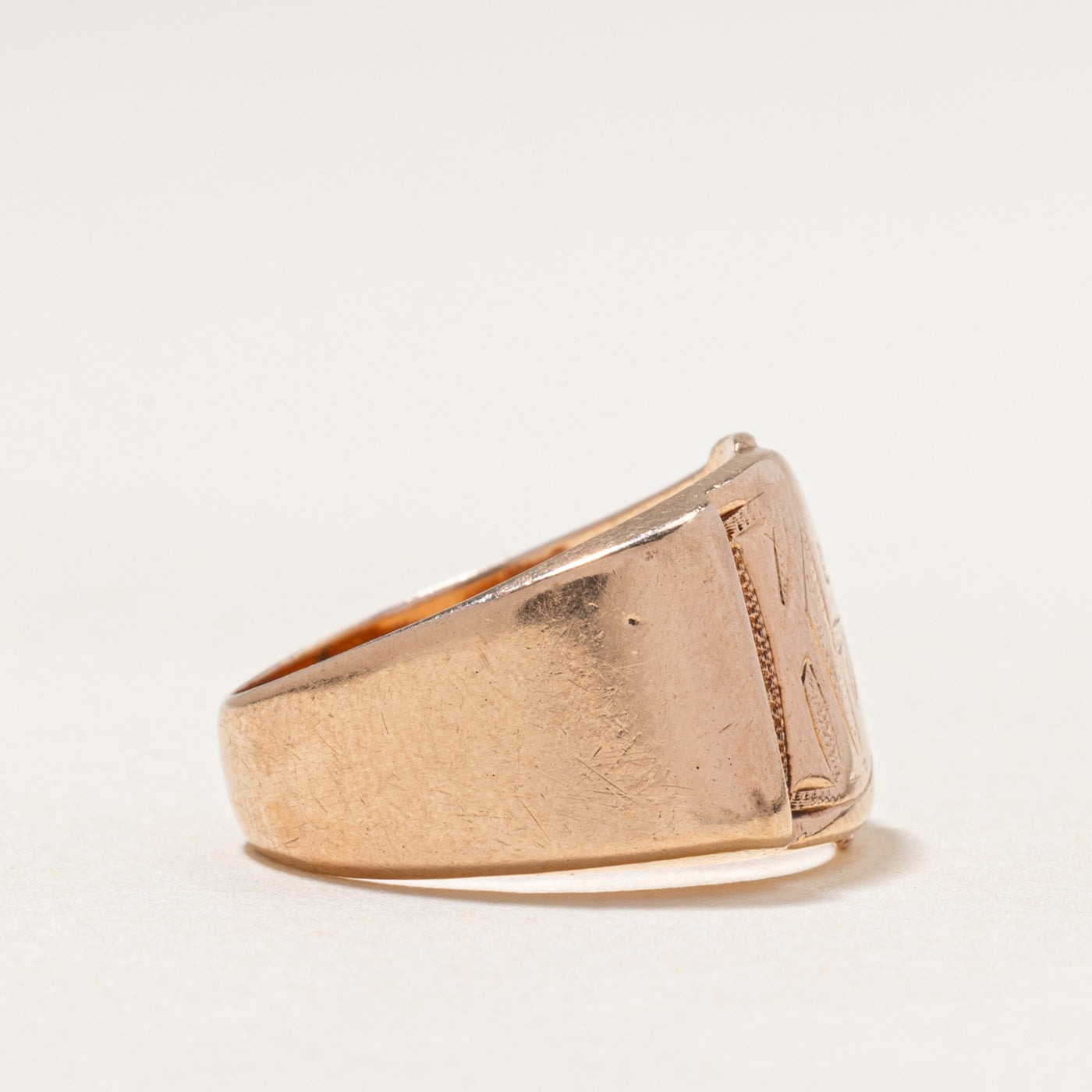 Vintage Canadian Diamond 'KS' Buckle Ring | 0.05ctw | SZ 5.25