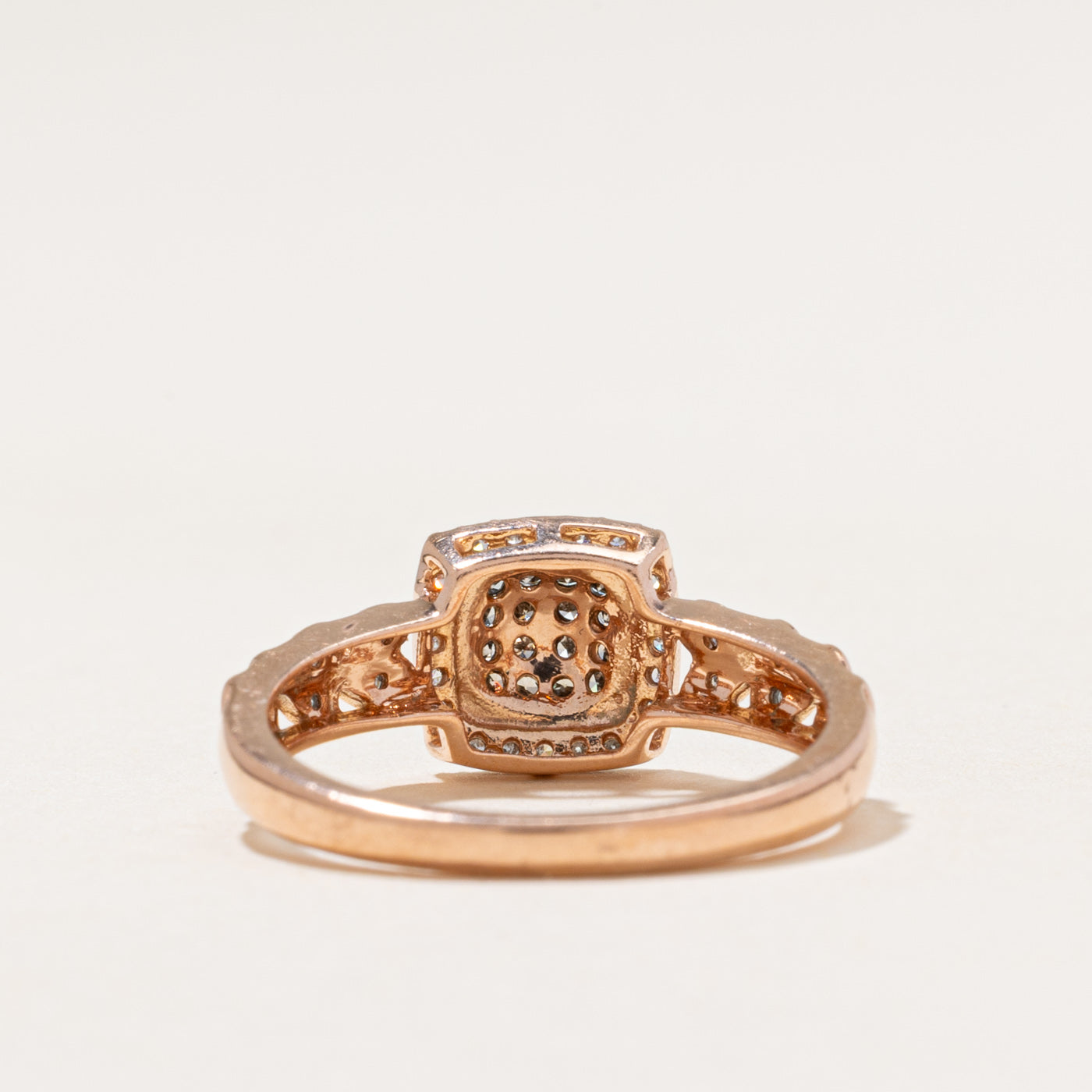 Halo Chocolate Diamond Leaf Design Ring | 0.21ctw | SZ 7.25