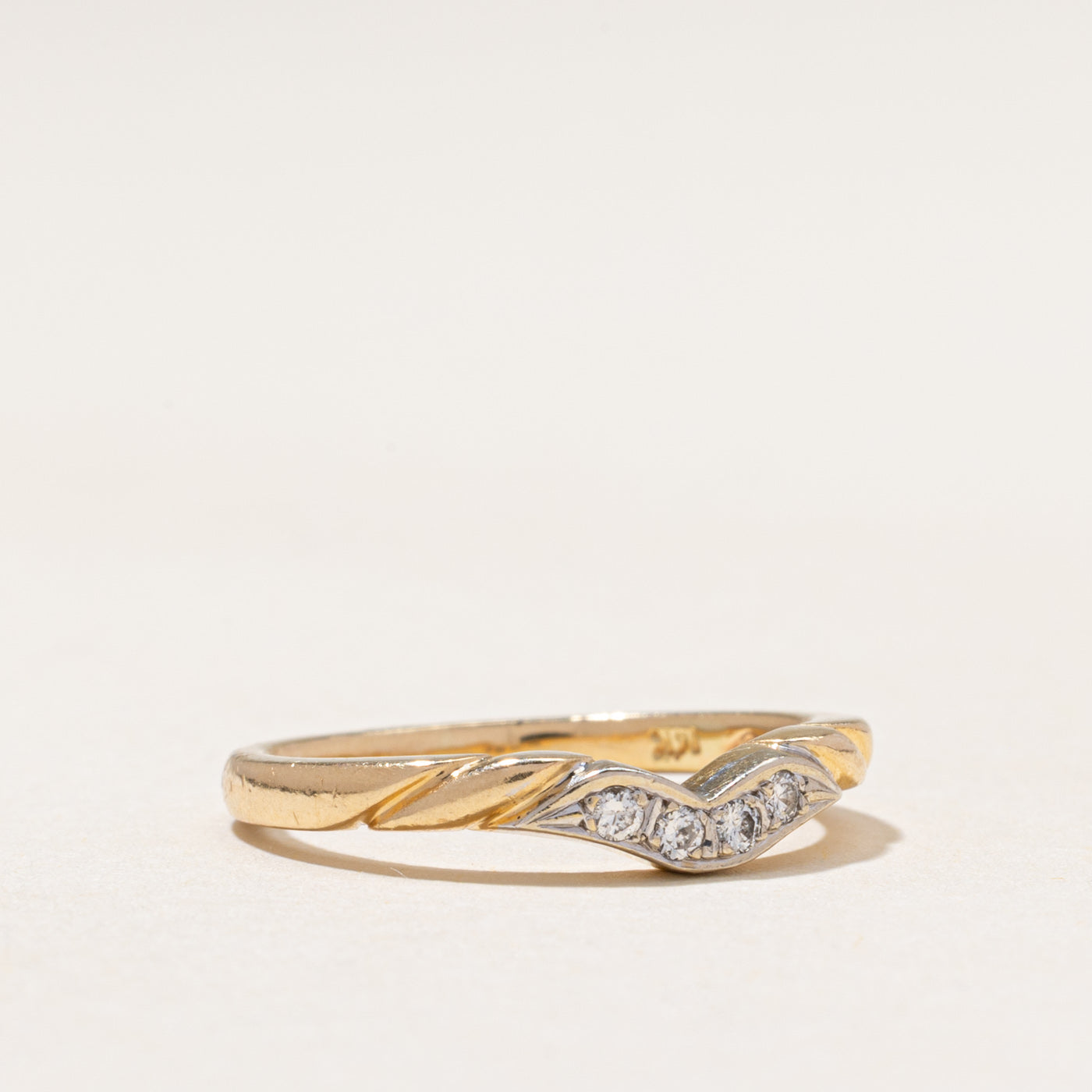 Two Tone Diamond Contour Ring | 0.08ctw | SZ 5.75