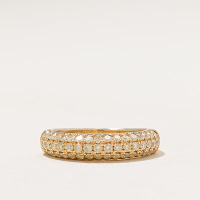 Multi Row Diamond Dome Ring | 1.08ctw | SZ 7.5