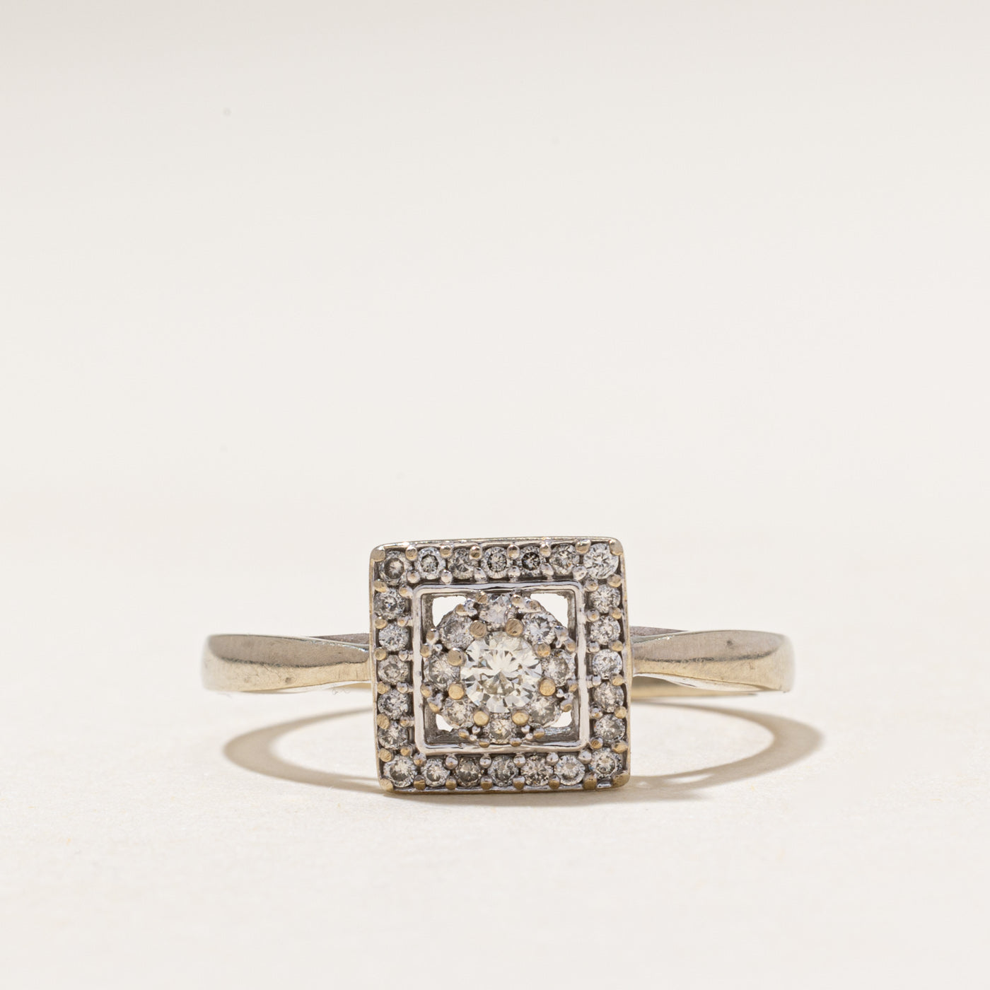 White Gold Double Halo Diamond Ring | 0.50ctw | SZ 9.75