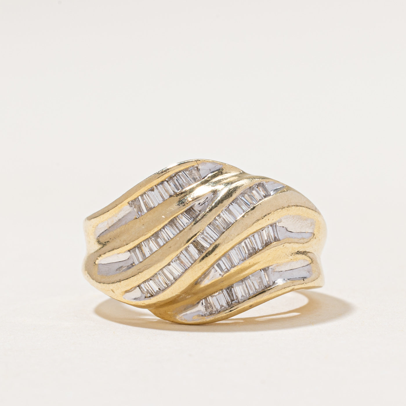 Diamond Waterfall Croissant Ring | 0.55ctw | SZ 6.75