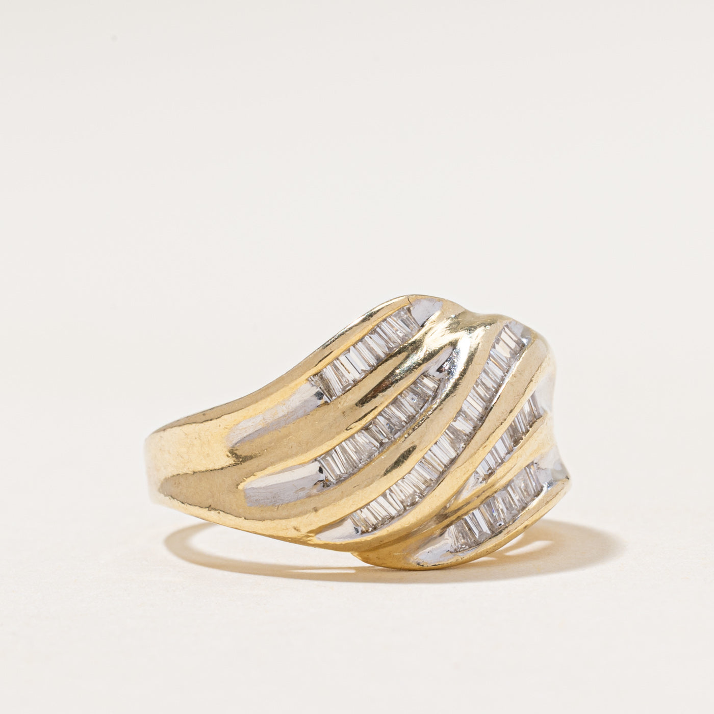 Diamond Waterfall Croissant Ring | 0.55ctw | SZ 6.75