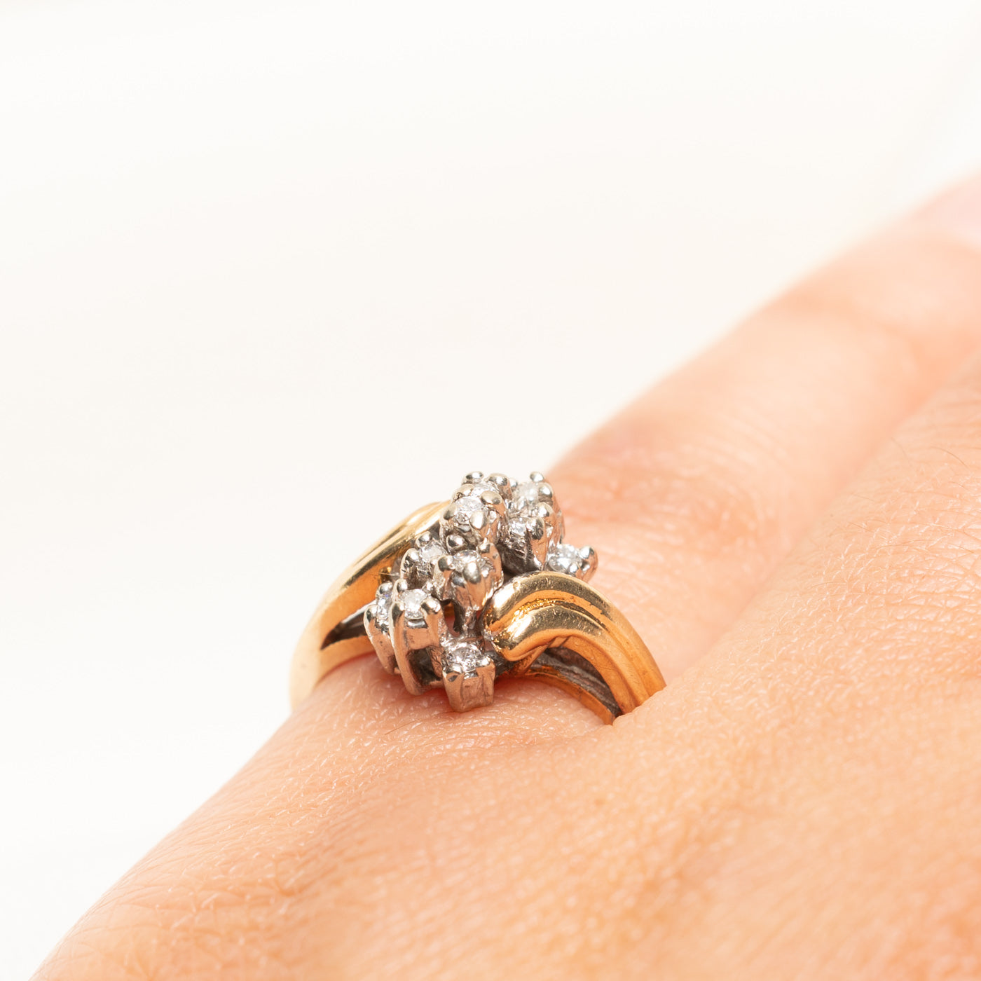 Diamond Cluster Bypass Ring | 0.19ctw | SZ 6.25