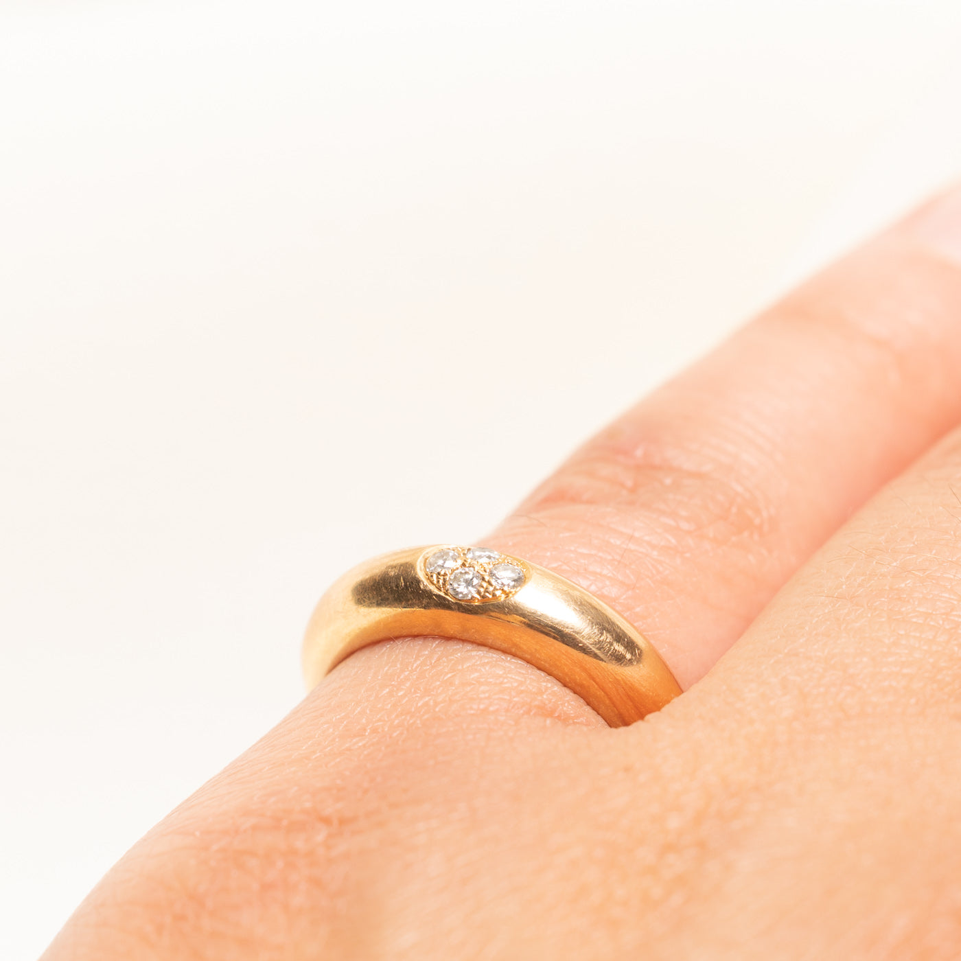 18k Four Stone Diamond Dome Ring | 0.09ctw | 4.90mm | SZ 6.75