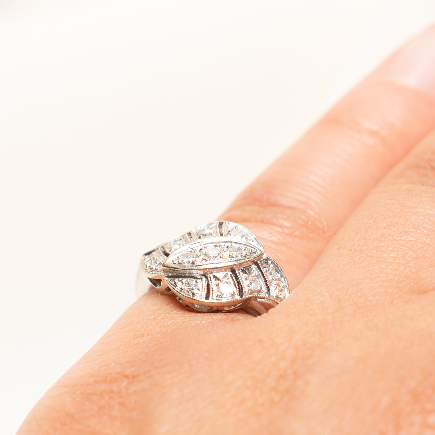 Diamond Cluster Milgrained Cocktail Ring | 0.23ctw | SZ 4.75