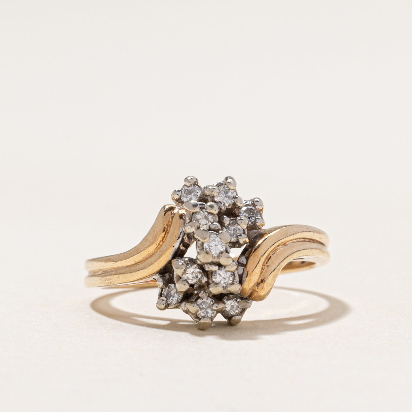 Diamond Cluster Bypass Ring | 0.19ctw | SZ 6.25