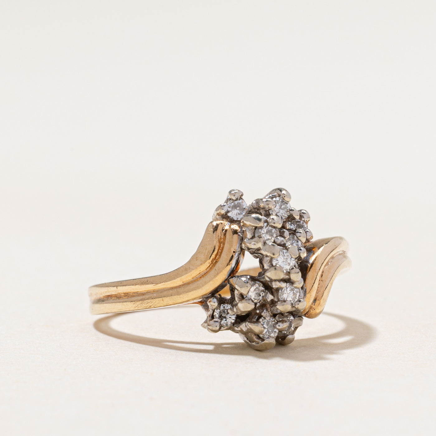 Diamond Cluster Bypass Ring | 0.19ctw | SZ 6.25