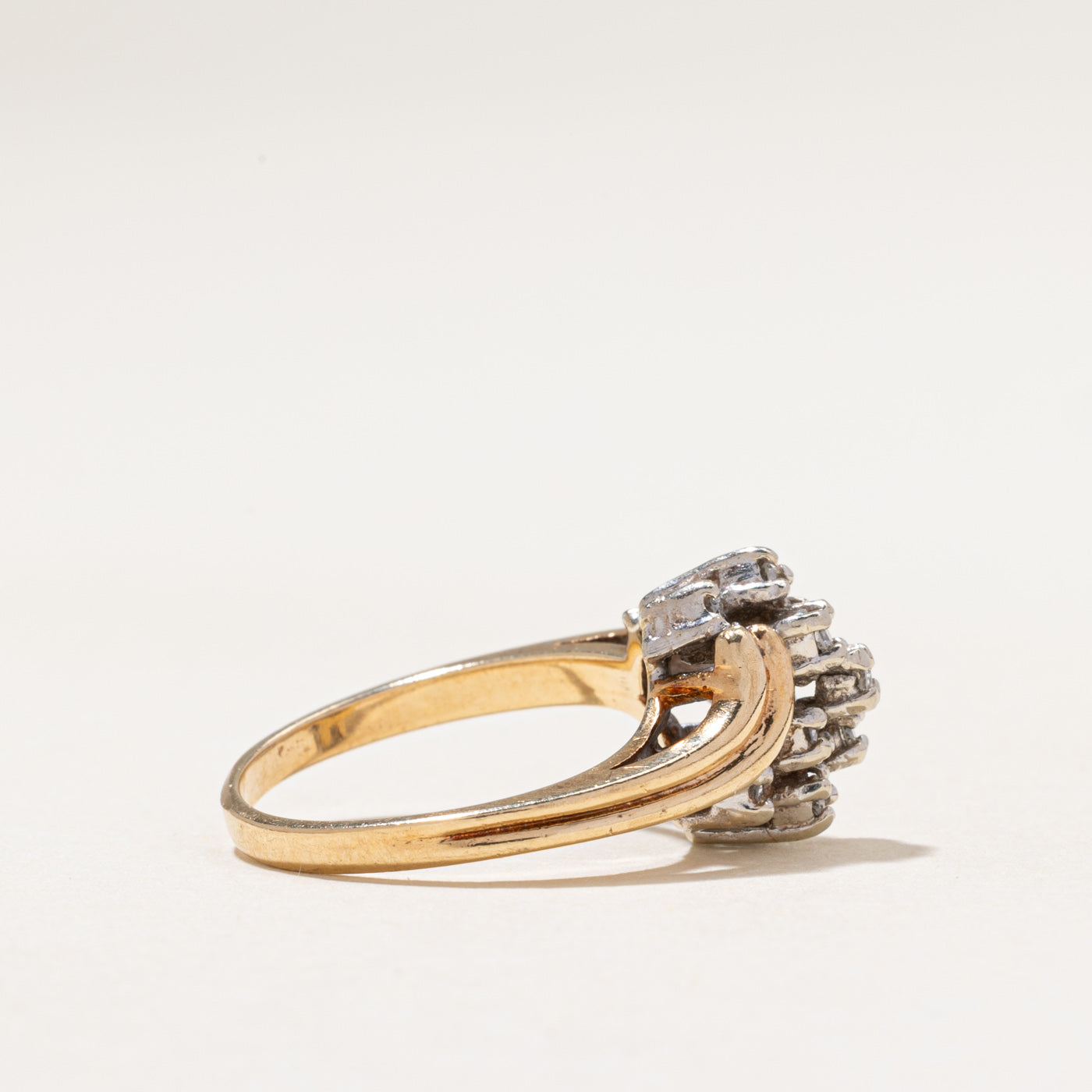 Diamond Cluster Bypass Ring | 0.19ctw | SZ 6.25