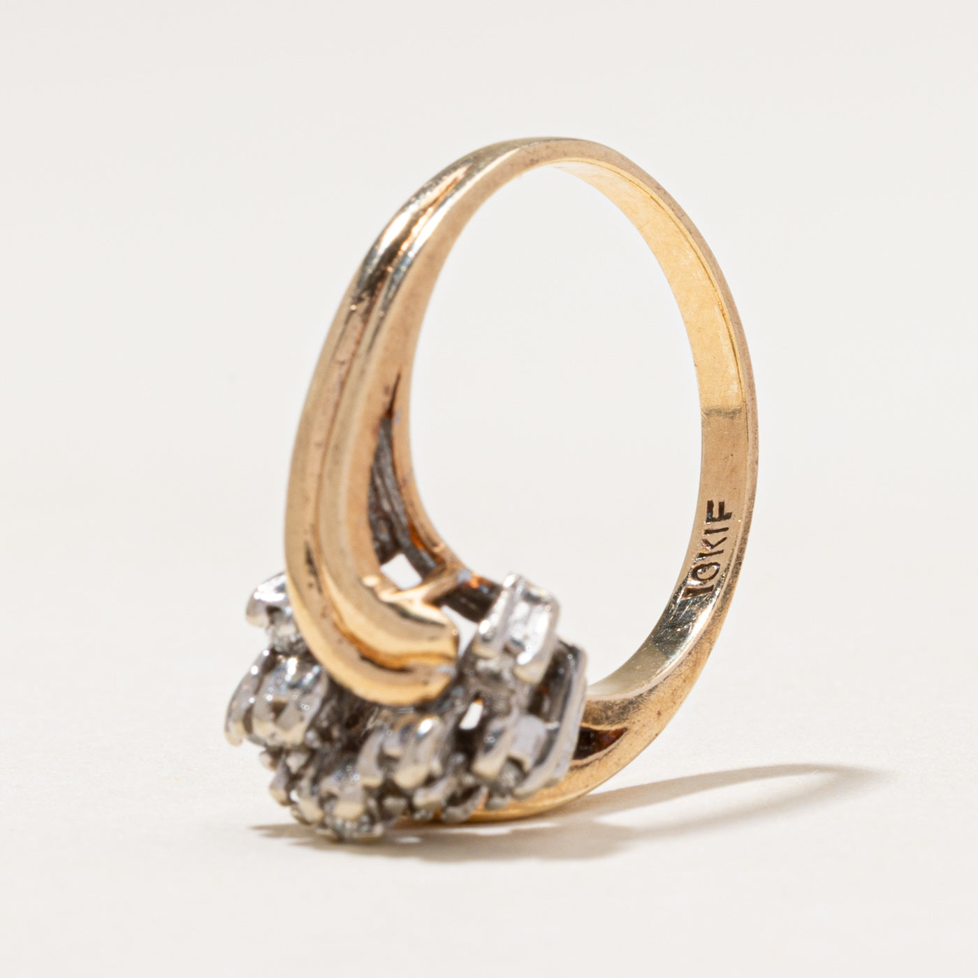 Diamond Cluster Bypass Ring | 0.19ctw | SZ 6.25