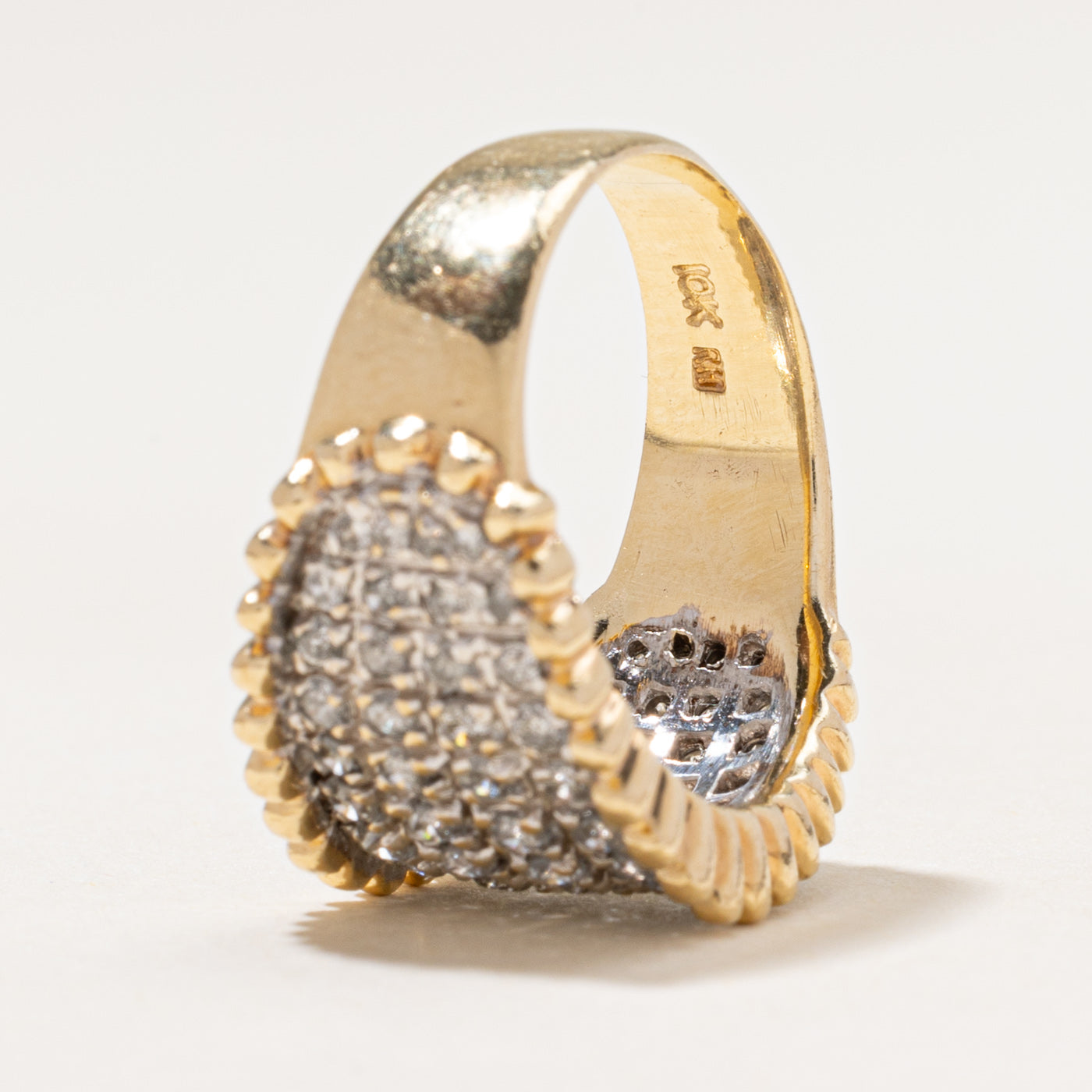 Multi Row Diamond Scalloped Cocktail Ring | 0.85ctw | SZ 8