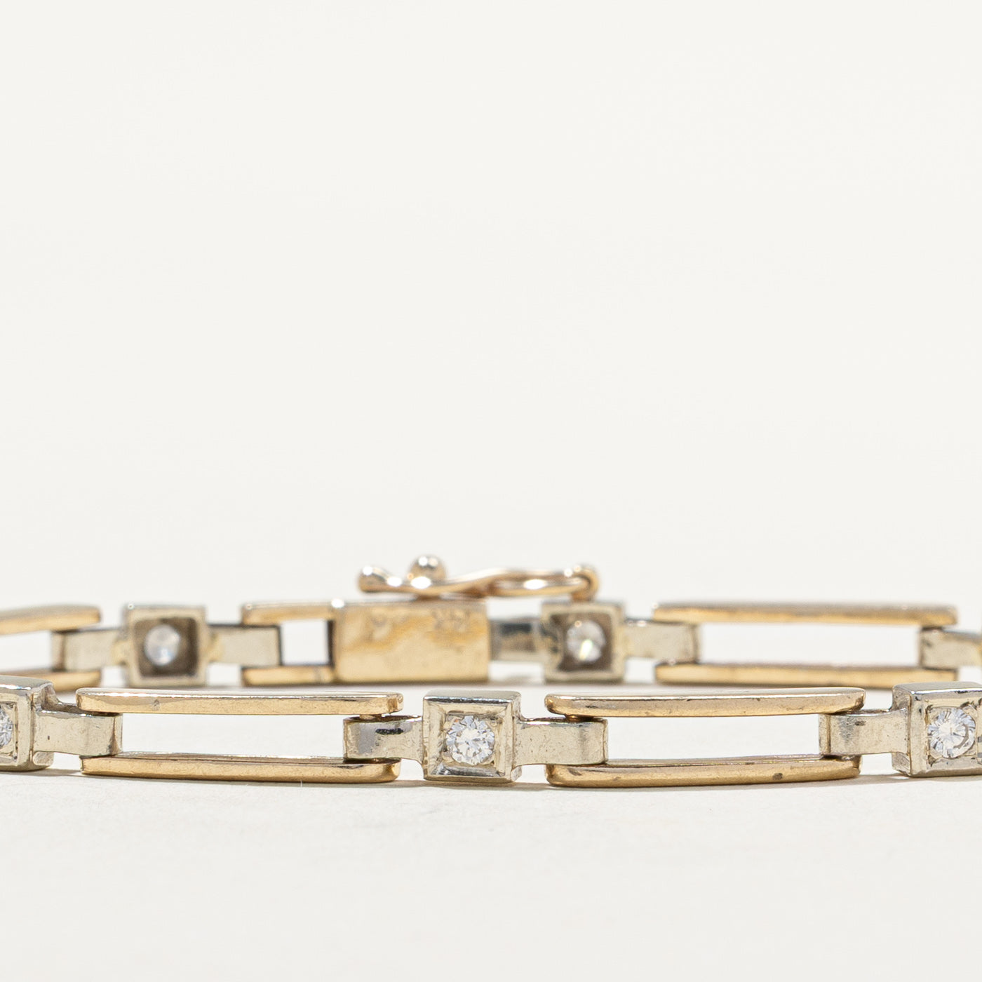 Diamond Open Bar Link Bracelet | 0.40ctw | 7"