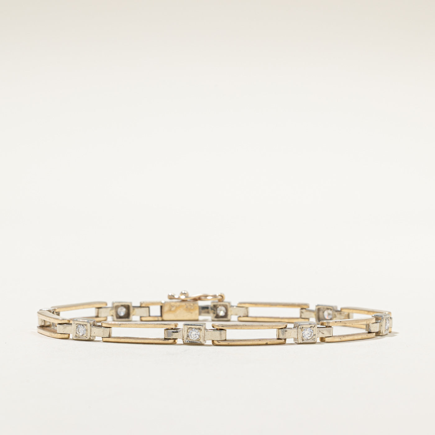 Diamond Open Bar Link Bracelet | 0.40ctw | 7"