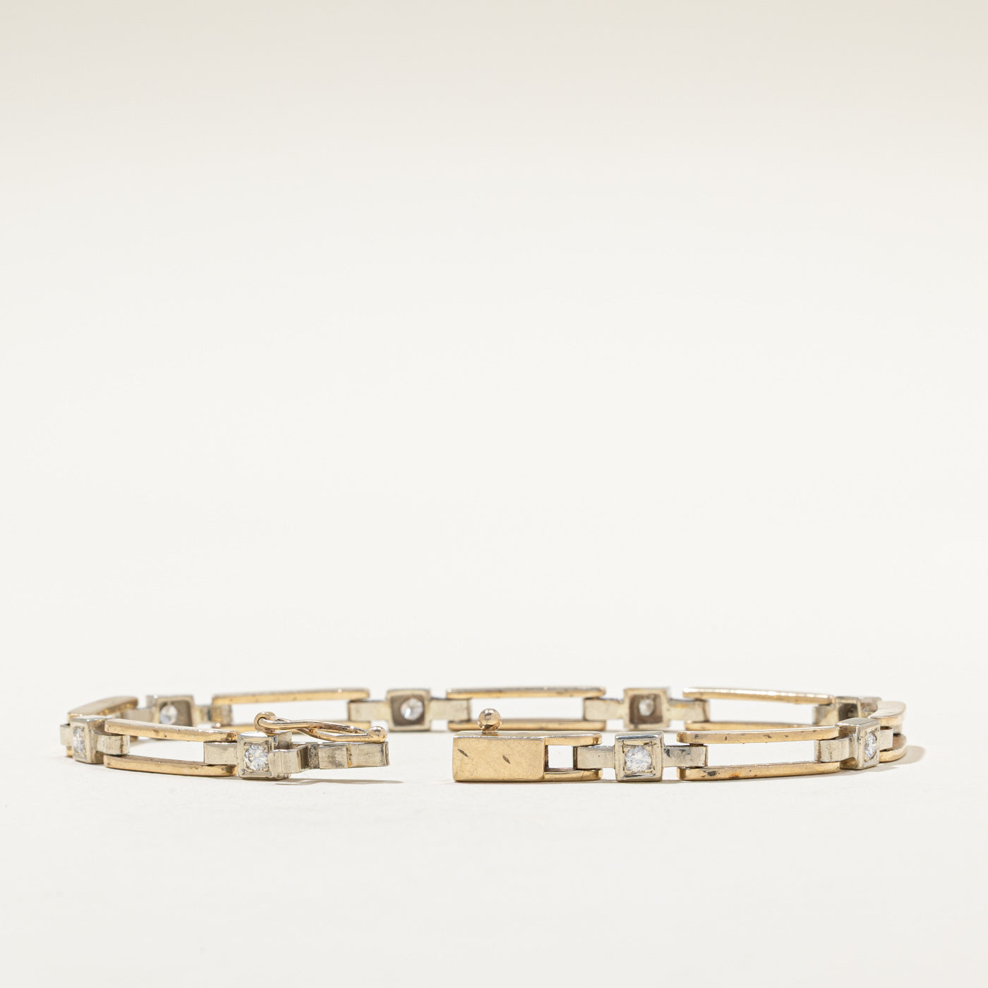 Diamond Open Bar Link Bracelet | 0.40ctw | 7"
