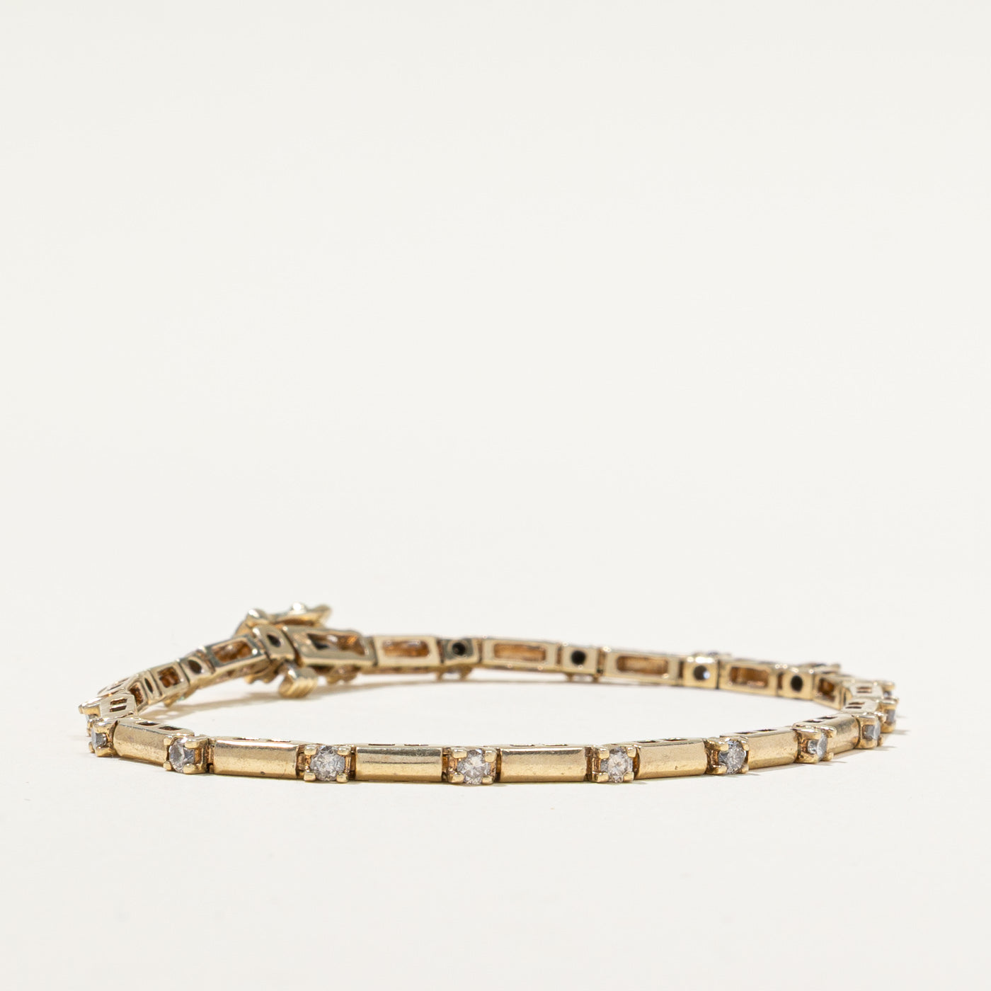 Diamond Bar Link Bracelet | 0.95ctw | 7"