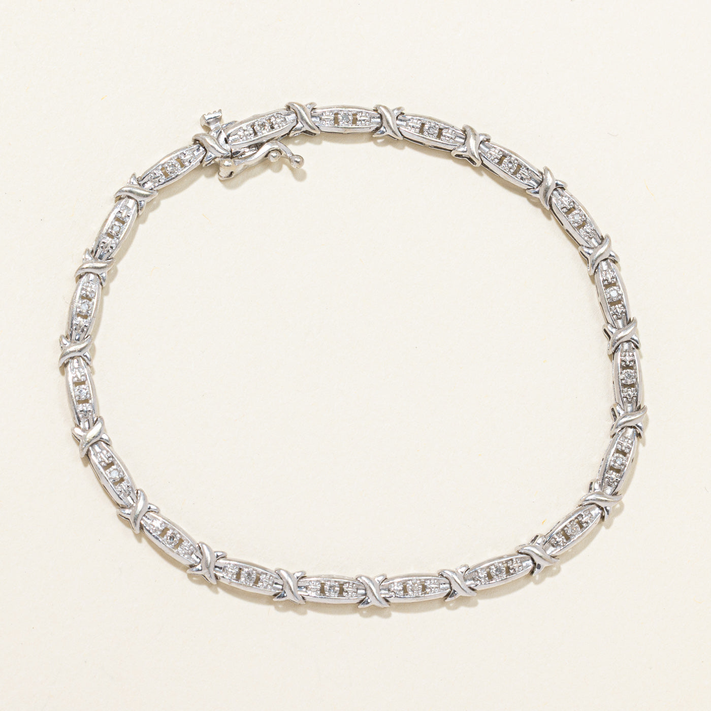 Diamond X Design Tennis Bracelet | 0.10ctw | 7.5"