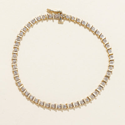 Illusion Set Diamond Tennis Bracelet | 0.50ctw | 7