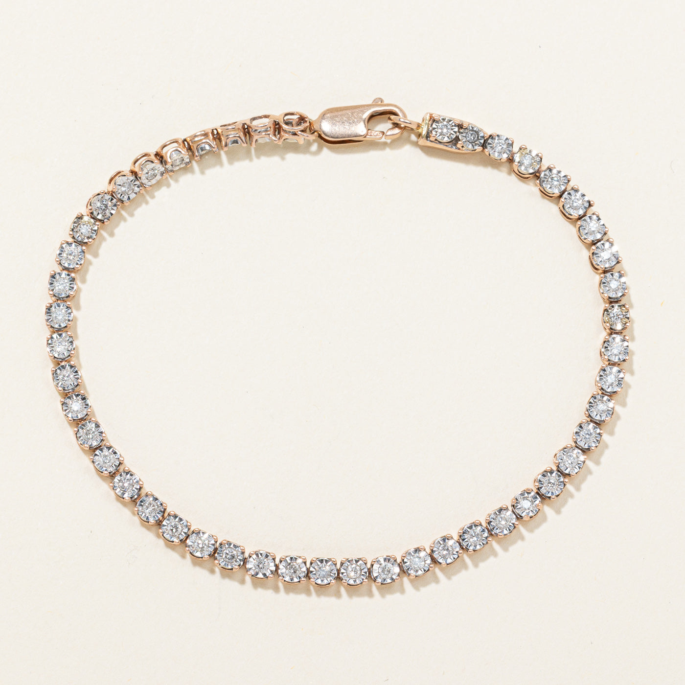 Illusion Set Diamond Tennis Bracelet | 1.00ctw | 7.5"