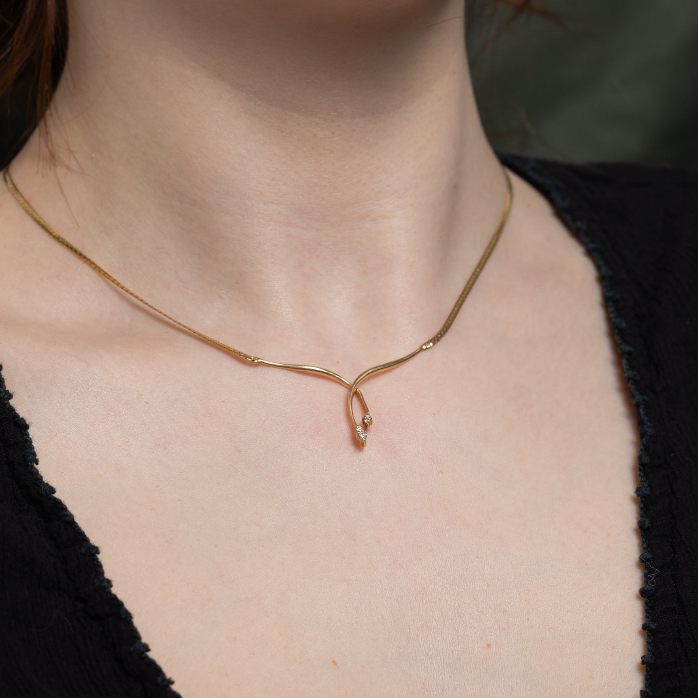 Diamond Crossover Necklace | 0.10ctw | 14"