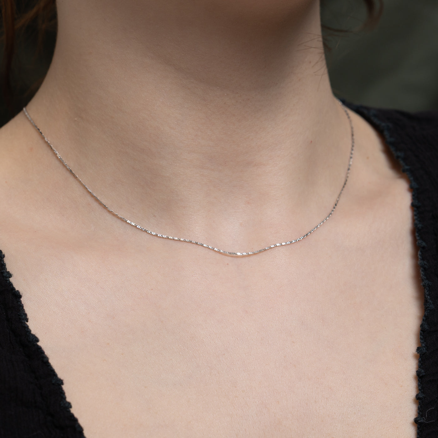 18k White Gold Chain | 16"