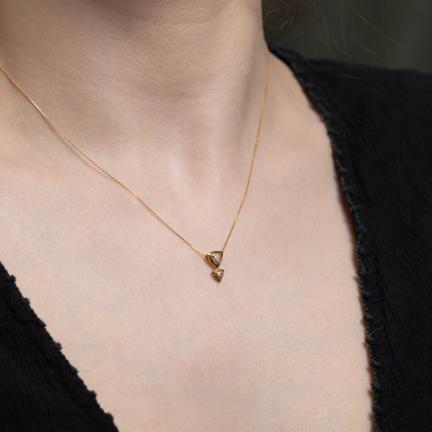 Diamond Geometric Pendant Necklace | 0.03ctw | 18"