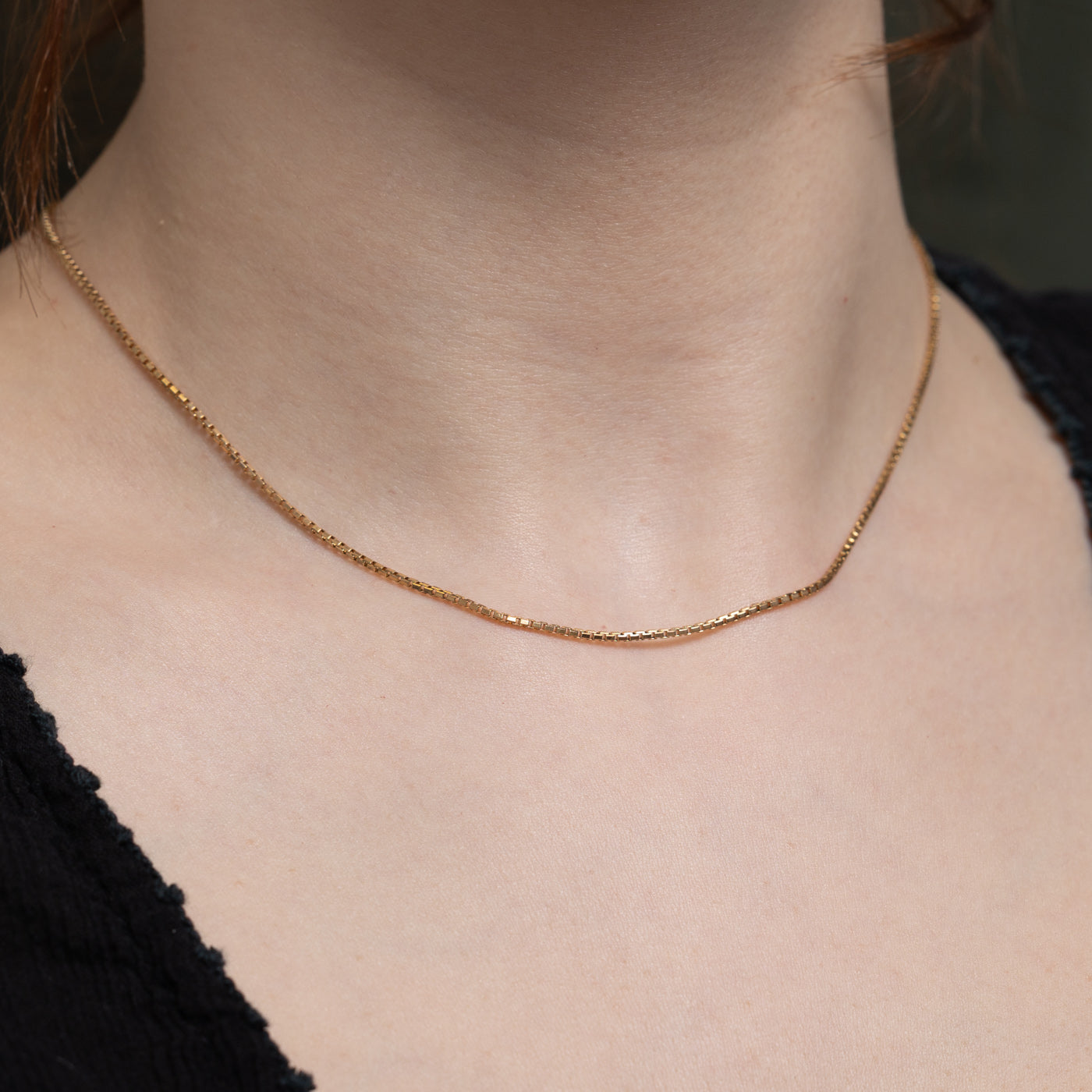 Chaîne à maillons carrés en or jaune 10 carats | 40,6 cm 