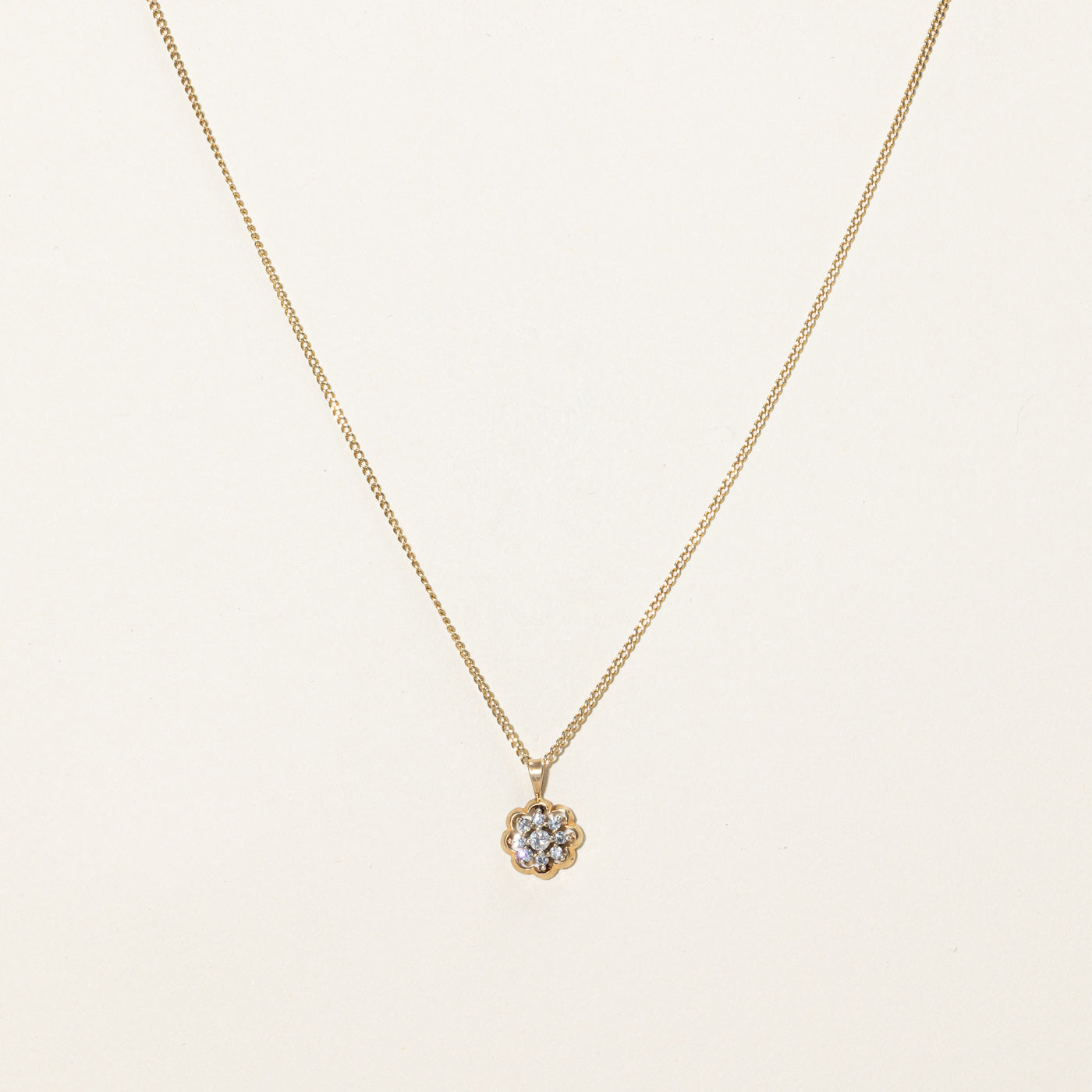 Diamond Petal Pendant Necklace | 0.25ctw | 24"