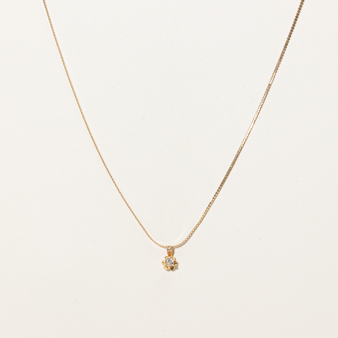 Collier pendentif serti de diamants Belcher | 0,14 ct | 45,7 cm 