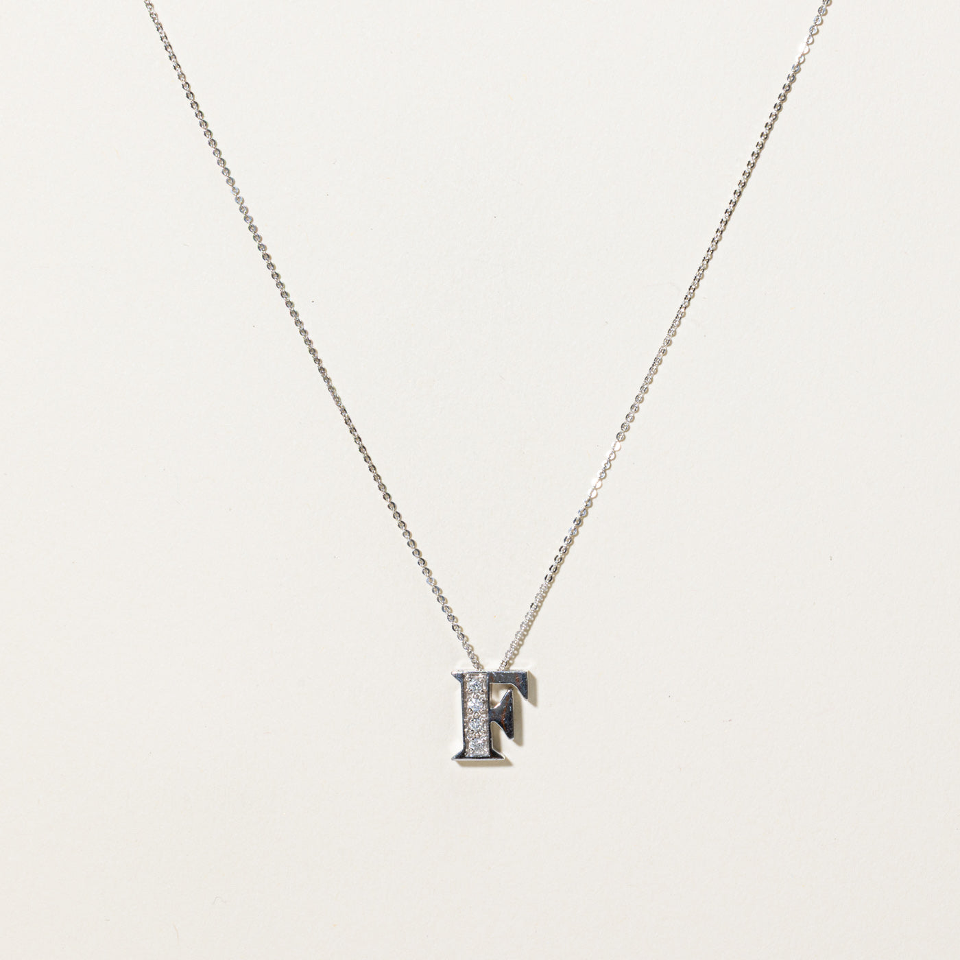 Diamond 'F' Initial Pendant Necklace | 0.10ctw | 16"