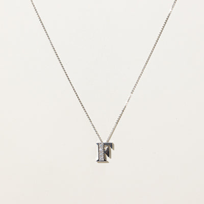 Diamond 'F' Initial Pendant Necklace | 0.10ctw | 16