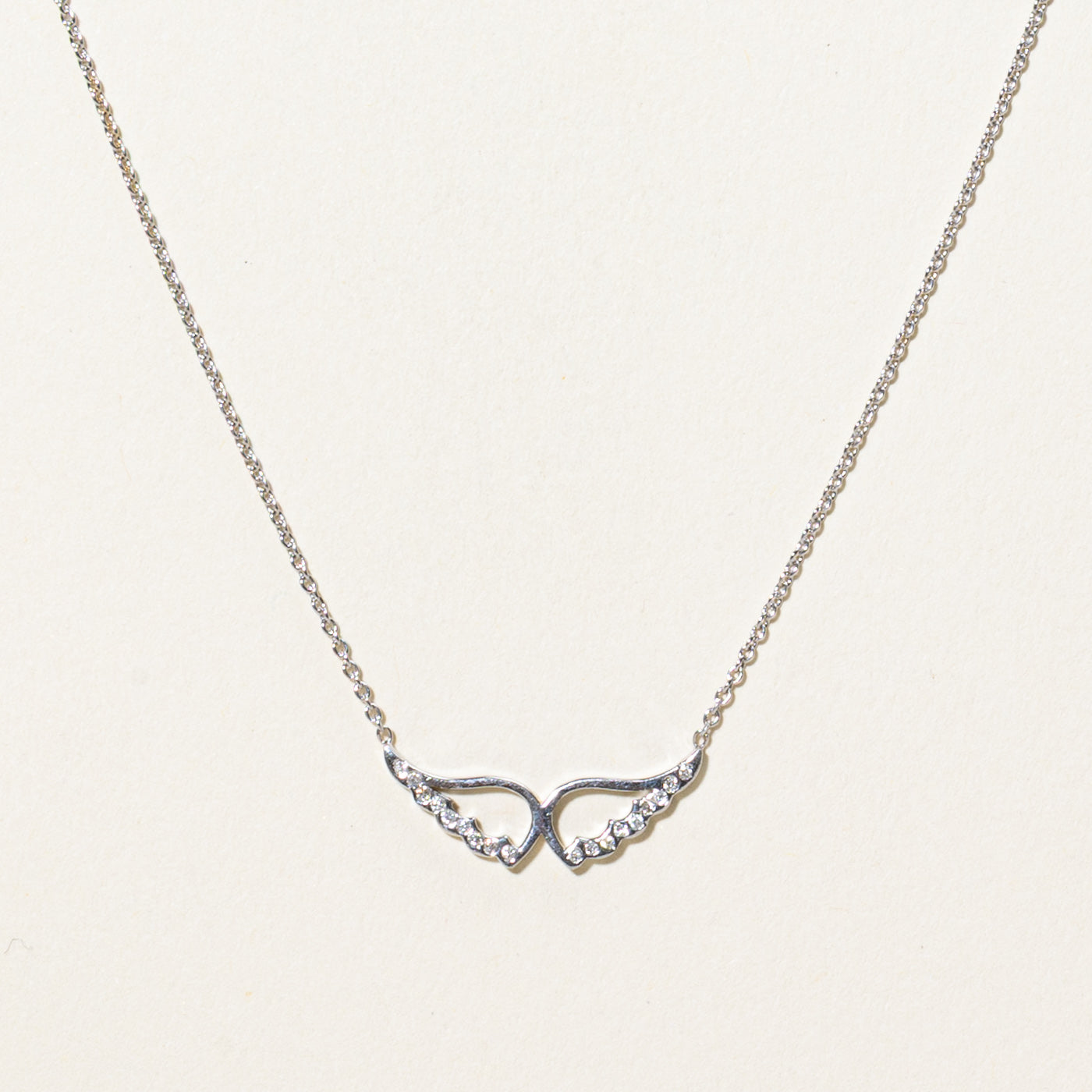 Diamond Angel Wings Necklace | 0.09ctw | 18"