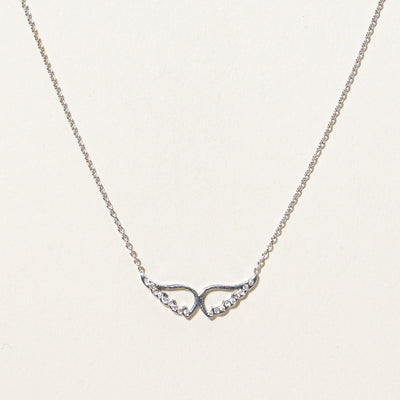 Diamond Angel Wings Necklace | 0.09ctw | 18