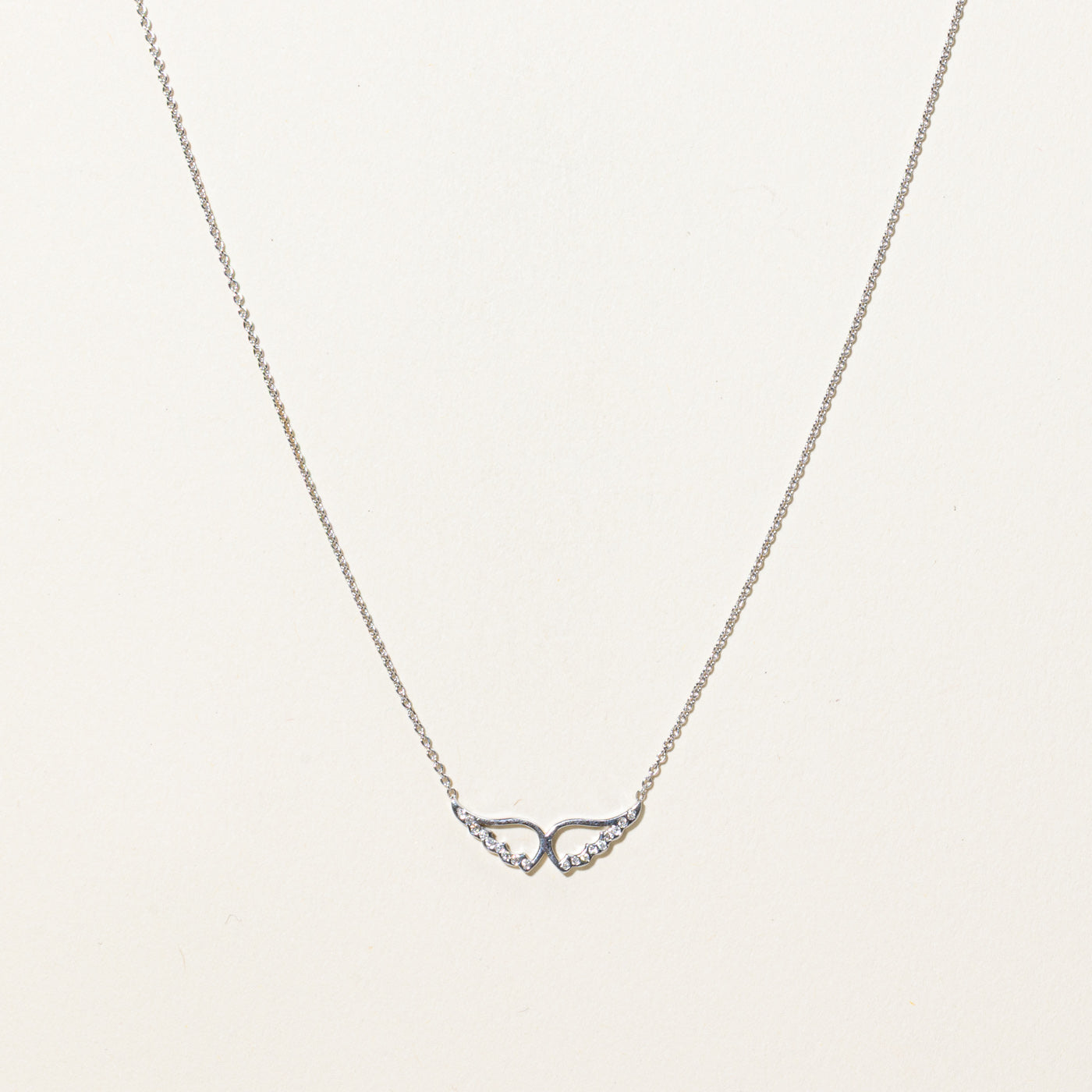 Diamond Angel Wings Necklace | 0.09ctw | 18"