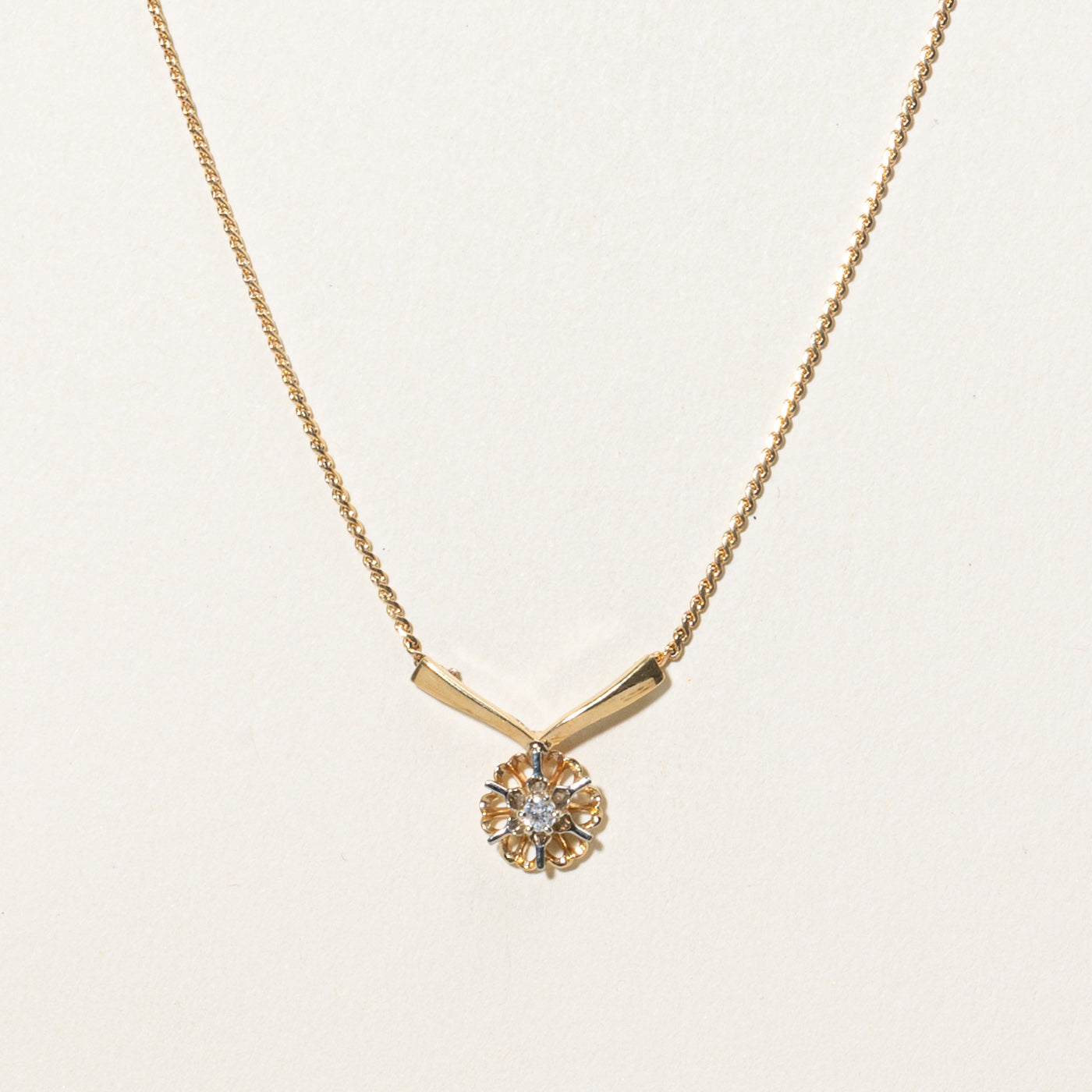 Diamond Pendant Necklace | 0.04ct | 14"