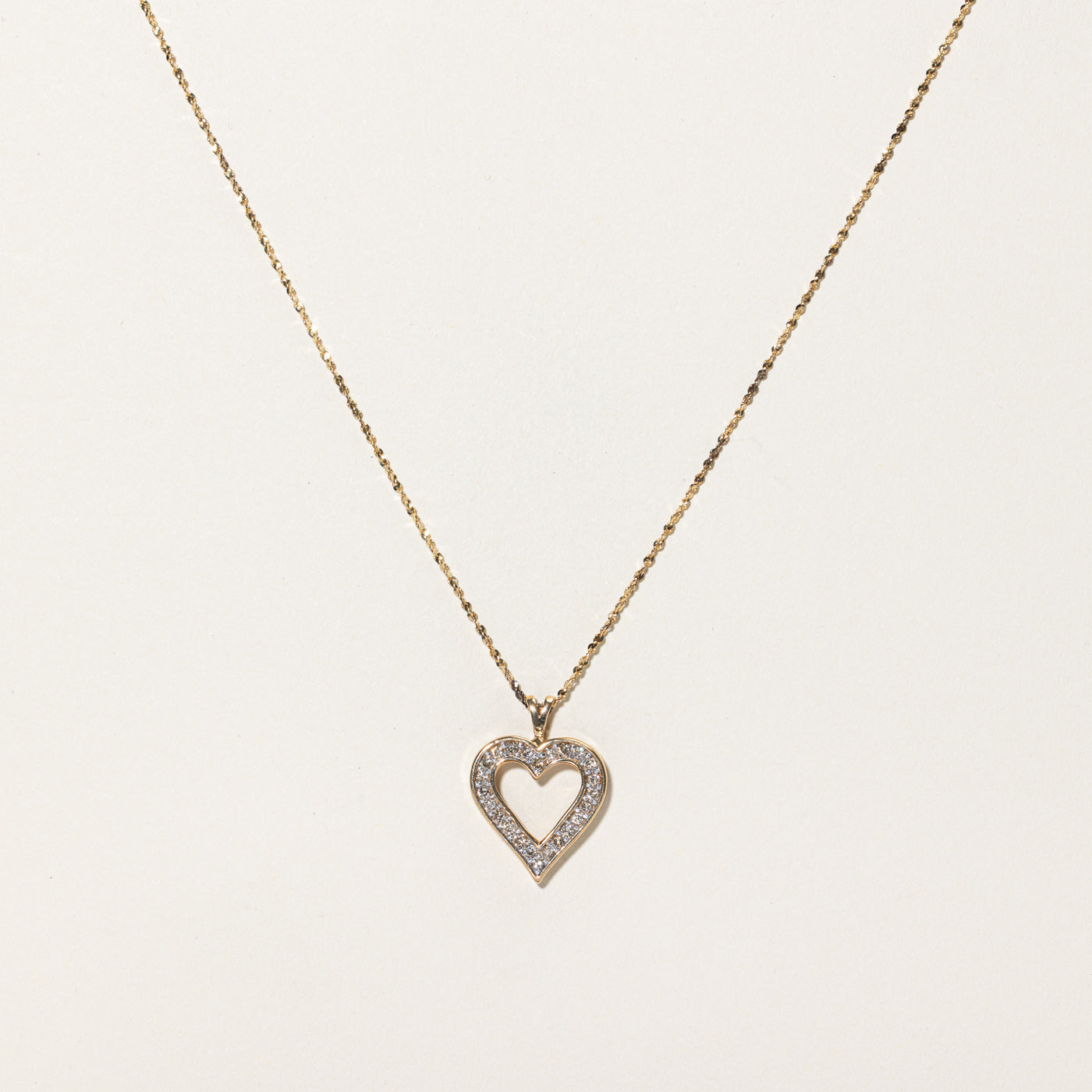 Diamond Open Heart Pendant Necklace | 0.50ctw | 16"