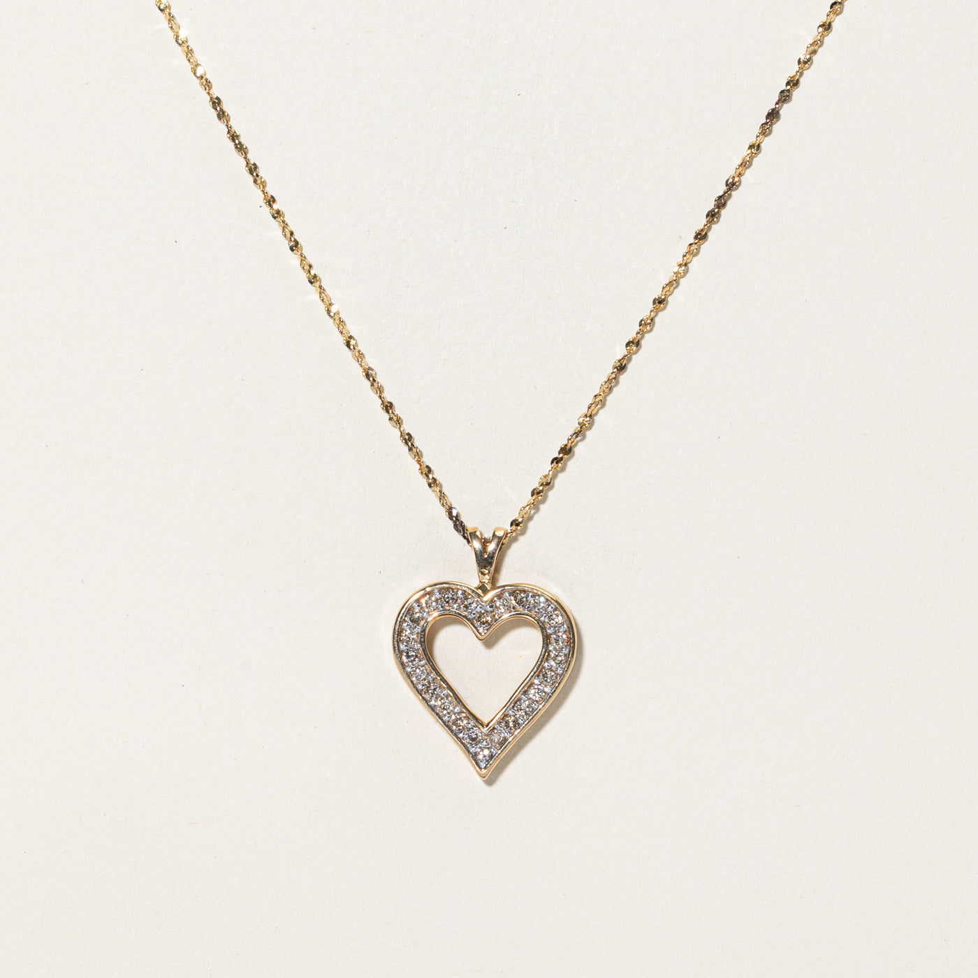 Diamond Open Heart Pendant Necklace | 0.50ctw | 16"