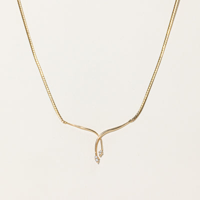 Diamond Crossover Necklace | 0.10ctw | 14