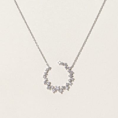 Diamond Open Circle Necklace | 0.33ctw | 18