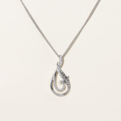 Diamond Drop Pendant Necklace | 0.13ctw | 16